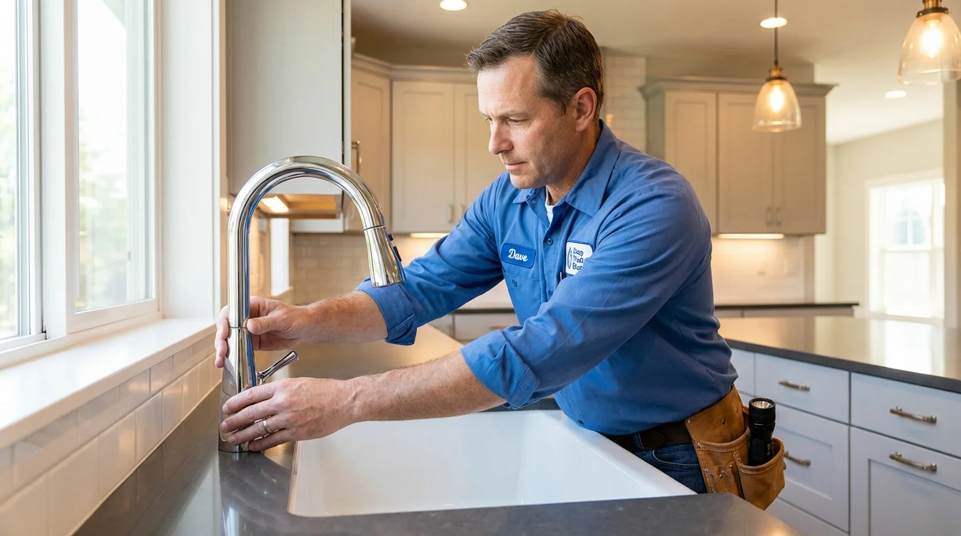 Kitchen faucet installation by Johns Plumbing LLC in Marcus Hook